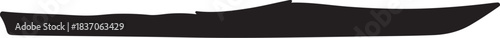 Black silhouette of a canoe or kayak on white background Keywords: canoe, kayak, boat