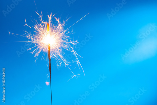 A brightly burning sparkler