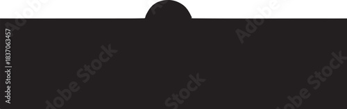 Black Silhouette of a Hilltop with a Sun or Moon mountain