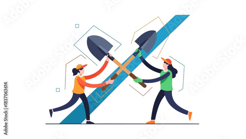 Dynamic Partnership in Foundational Work: Two determined women symbolizing hard work and high-stakes resource allocation