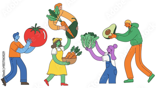 Diverse Team Promoting Sustainable Healthy Food and Farm-to-Table Community Initiatives