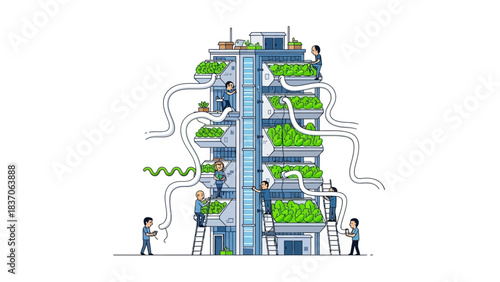 Integrated Vertical Farm Ecosystem: Sustainable Urban Agriculture and Smart Food Production