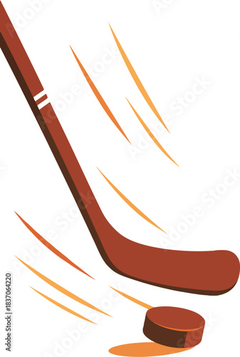 Hockey Stick And Puck With Motion Lines ice hockey