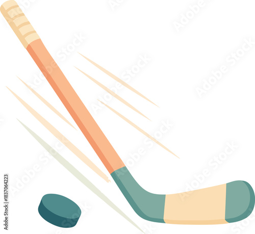 Hockey Stick And Puck With Motion Effect ice hockey