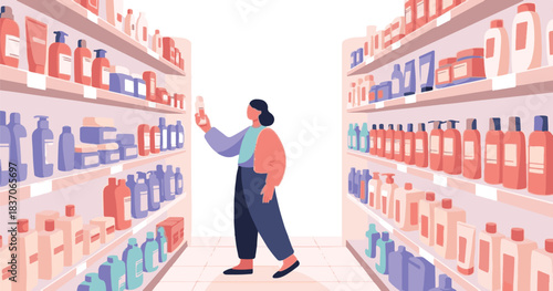 Man in office and library with folders, or a woman worker in a pharmacy store, supermarket, or retail market buying medicine and food