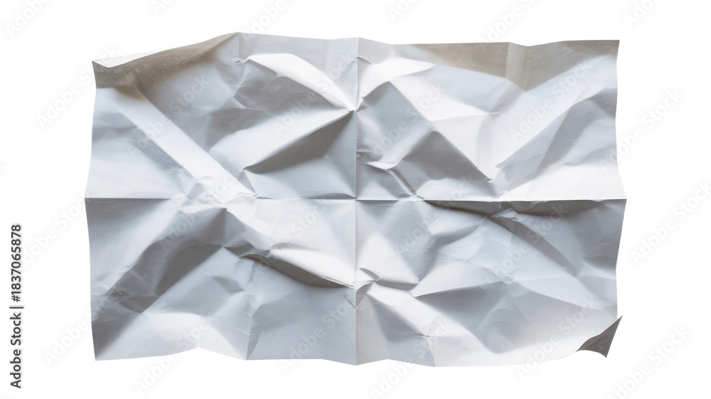 Fototapeta premium Crumpled white paper texture isolated on white background