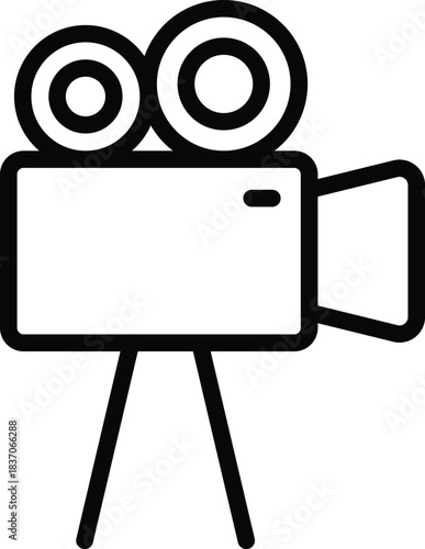 Movie camera projector line icon