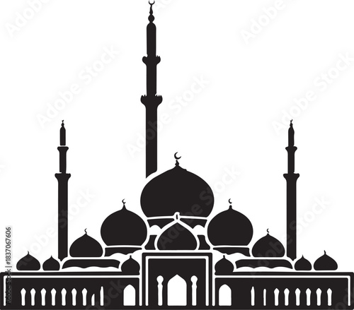 



please type minimum 25 words SEO-based title for silhouette style vector minimal medina logo design