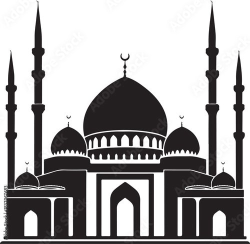 



please type minimum 25 words SEO-based title for silhouette style vector minimal medina logo design