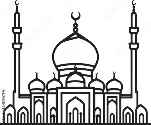 



please type minimum 25 words SEO-based title for silhouette style vector minimal medina logo design