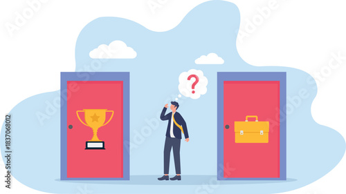 illustration of the dilemma of choosing between disregarding or valuing achievements
