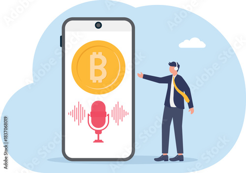 illustration of the promotion or talk show about bitcoin
