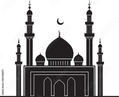 



please type minimum 25 words SEO-based title for silhouette style vector minimal medina logo design