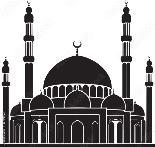 



please type minimum 25 words SEO-based title for silhouette style vector minimal medina logo design