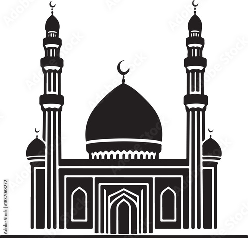 



please type minimum 25 words SEO-based title for silhouette style vector minimal medina logo design