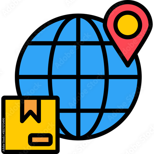 International Shipping lineal color icon