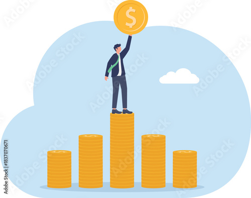 lifting and displaying a dollar sign, illustrating the resilience of the dollar's valuation amidst various issues
