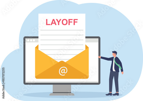  illustrating a notification about employee layoffs
