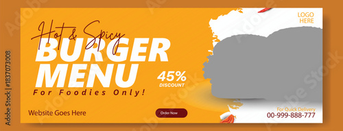 Delicious cheeseburger special offer with price on vibrant teal background for social media and advertising.
Juicy delicious burger with fresh ingredients and special offer advertisement for fast food