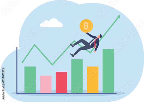 illustrating the rising valuation of Bitcoin
