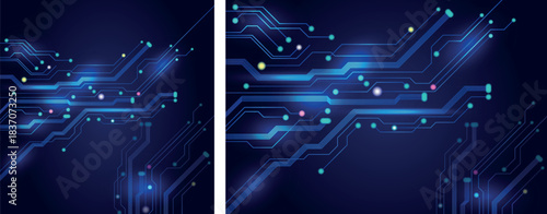 Information technology electric scheme futuristic vector