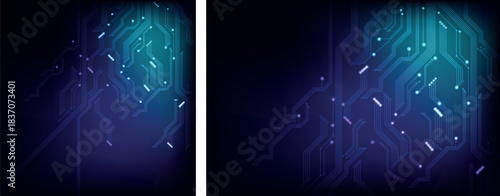 Modern glowing pcb pattern graphic design vector