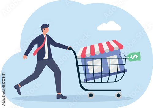 illustrating a marketplace business being offered to investors and buyers
