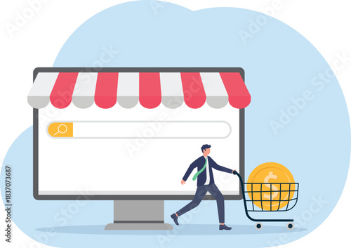 illustrating profit from online business.

