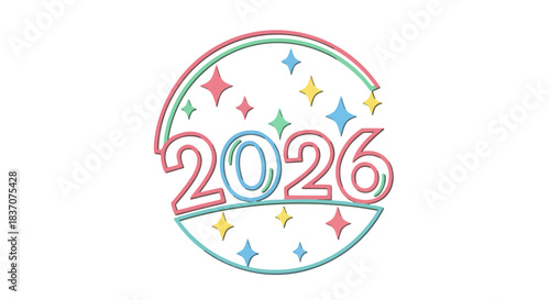 Colorful 2026 Year Celebration Design.