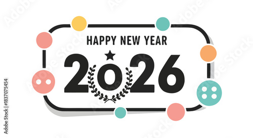 Happy New Year 2026 Celebration Design.