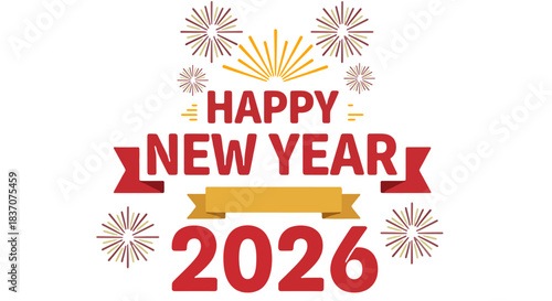 Happy New Year 2026 Celebration Design.
