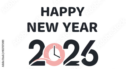 Happy New Year 2026 Text Design.