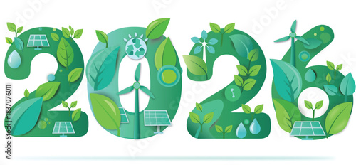 2026 Eco Green Energy Concept – Sustainable Environment Illustration