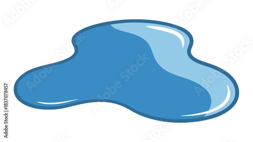 A Blue Blob Of Water On A Black Background Reflecting Light With Smooth Curves And Pixelated Edges