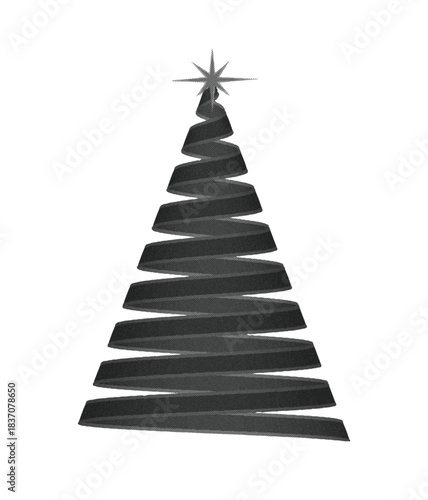 Abstract Spiral Christmas Tree Modern Black Festive Art Minimal Winter Decoration