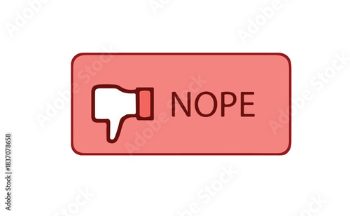 Red NOPE UI Button Reject Decline Alert Symbol Negative Response Icon
