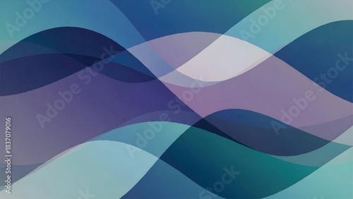 Captivating abstract waves in cool blues and purples create a serene, modern backdrop for dynamic design projects and digital art.