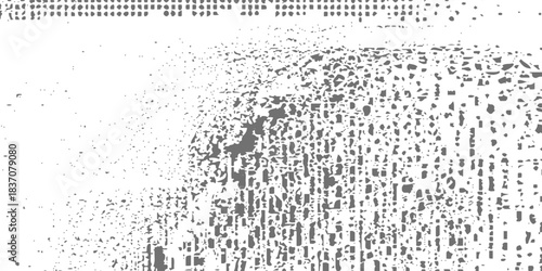 black and white glitch noise texture vector broken transmission. Glitch background. Abstract screen with noise effect. Glitchy noisy background texture with distorted screen pixel overlay effect.