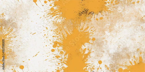 Abstract orange and yellow watercolor grunge texture background with dirty paint splashes, design, and pattern