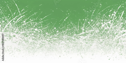 Texture of blue water drops on wet green grass, a cold nature pattern for a winter rain backdrop