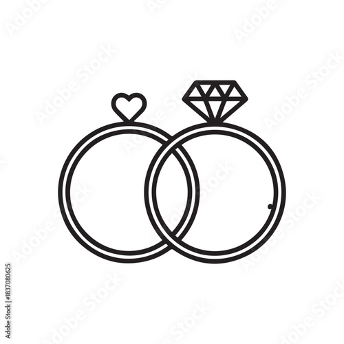 Silhouette of a bride and groom embracingPrint