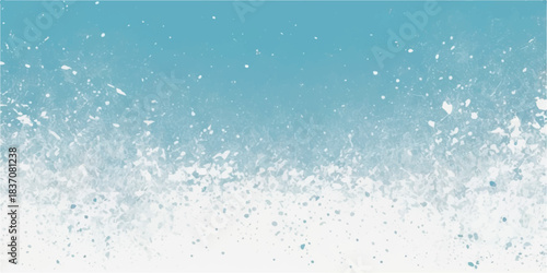 Abstract blue water texture with fresh splashing bubbles and frozen winter drops