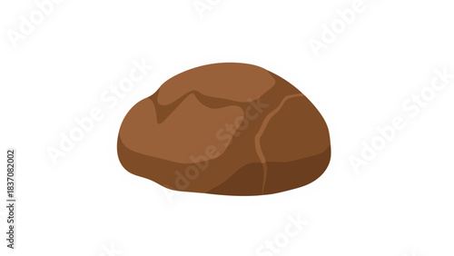 A Simple Brown Rock Illustration with a White Outline Against a Black Background Offering a Clean and Basic Visual Element