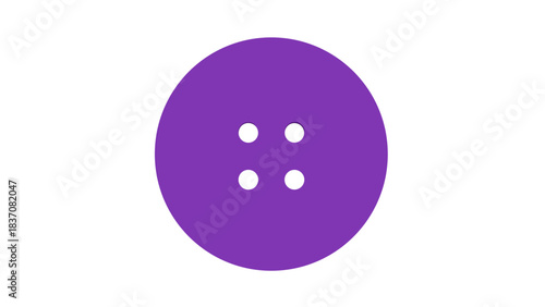 A Simple Purple Four Hole Button Centered Against A Solid Black Background Symbolizing Crafting Sewing And Tailoring Supplies