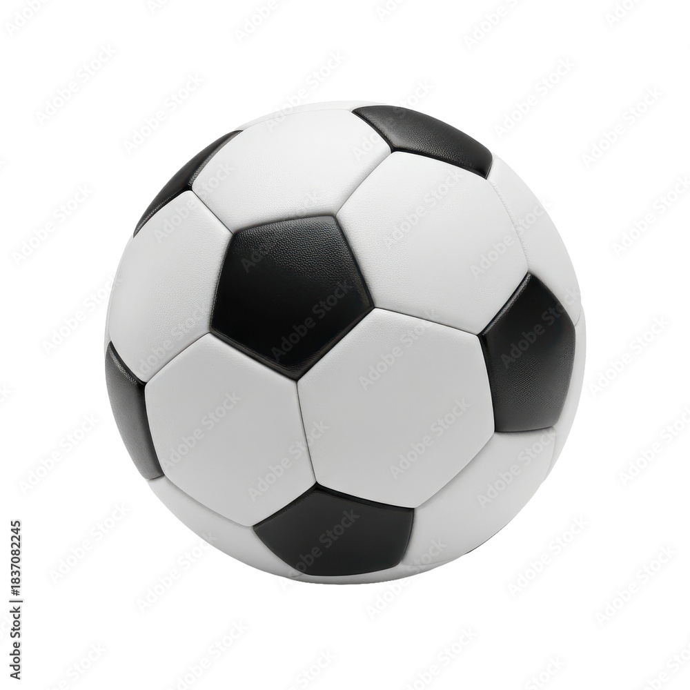 Fototapeta premium Classic Soccer Ball on Black Background