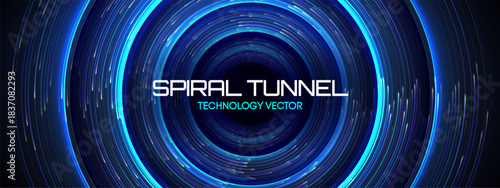 Circle circular tech with spiral background radial abstract whirlpool and line pattern. Curve space texture with swirly fantasy streaks business and shape shine wavy. Dark backdrop flat spin