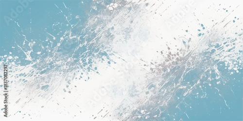 Blue abstract water splash background texture with clean white foam and frozen liquid drops