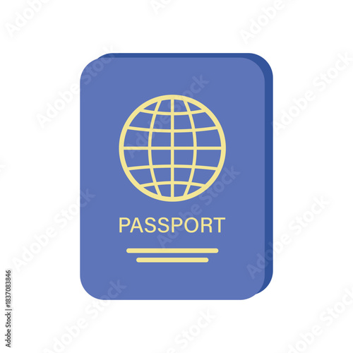 Colorful Passport with a Globe Icon Vector Illustration for Travel on White Background