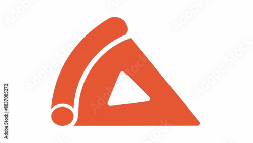 Minimalist Orange Pizza Slice Logo Design on White Background.