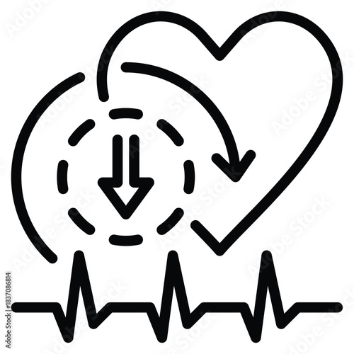 Bradycardia Icon Line Vector Illustration